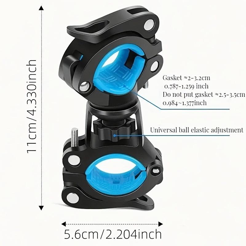 Upgraded Bicycle Holder - 360° Rotation 3-Setting Flashlight & Mini Pump Mount | Perfect for Night Rides (No Battery)