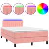 Cadre de lit avec matelas - Maison Exclusive - Rose - Velours - Bande LED 120x190 cm
