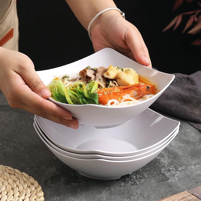 ZISIZ Anti-Drop Plastic Square Noodle Bowl
