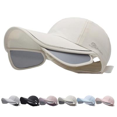 Summer Thin Quick-drying Sunshade Cap Can Be Tied with A Ponytail and  Large Brim To Cover The Whole Face Sunscreen Basebal lCap