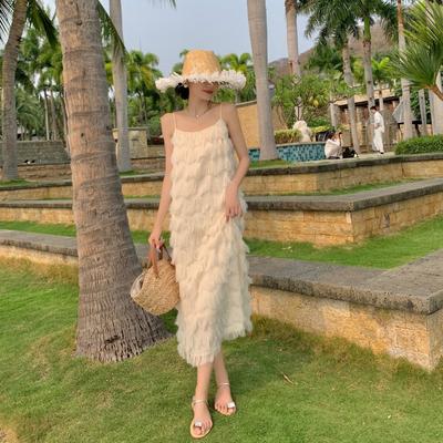 White Suspender Dress Women's Summer Small Dress