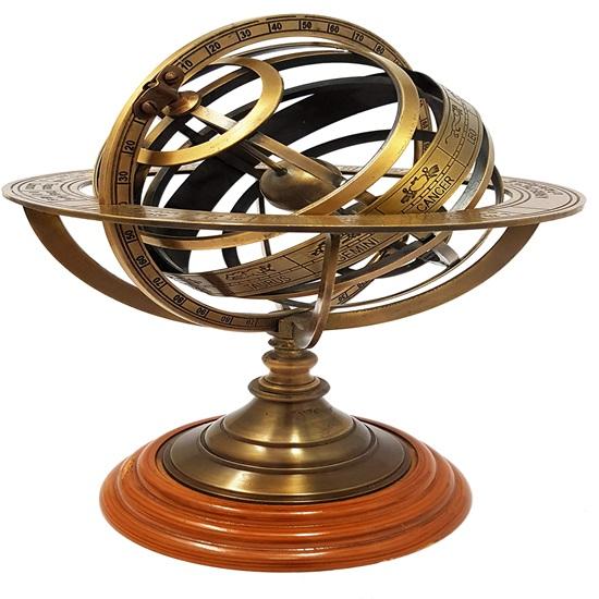 Brass Nautical 20.32 cm Tall Antique Armillary Sphere Globe Replica Gift;  Table Décor and Gift