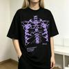 Neon Skeleton Tshirt Graphic Tshirt Abstract Print Unisex Short Sleeve Casual Tee Top Shirt