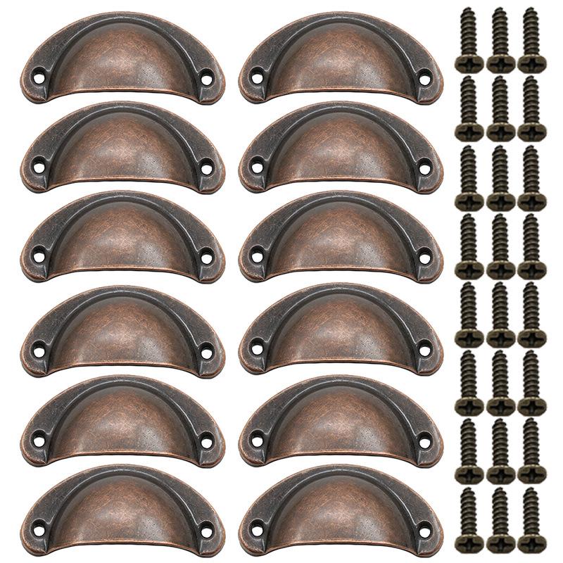 Antique Bronze Semi-Circular Handle for Cabinets: Punch-Free, Classic Design for Kitchen, Shoe, or Medicine Cabinets