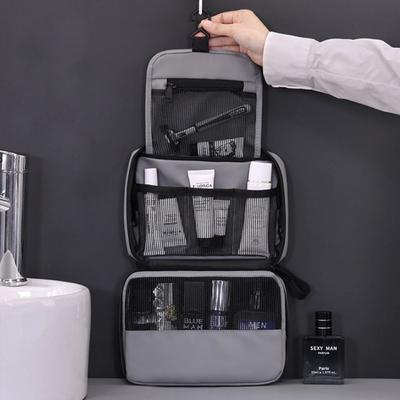 Foldable Travel Toiletry Bag with Hanging Hook Layered Hanging Makeup Cases Portable Waterproof Man's Wash Pouch Outdoor