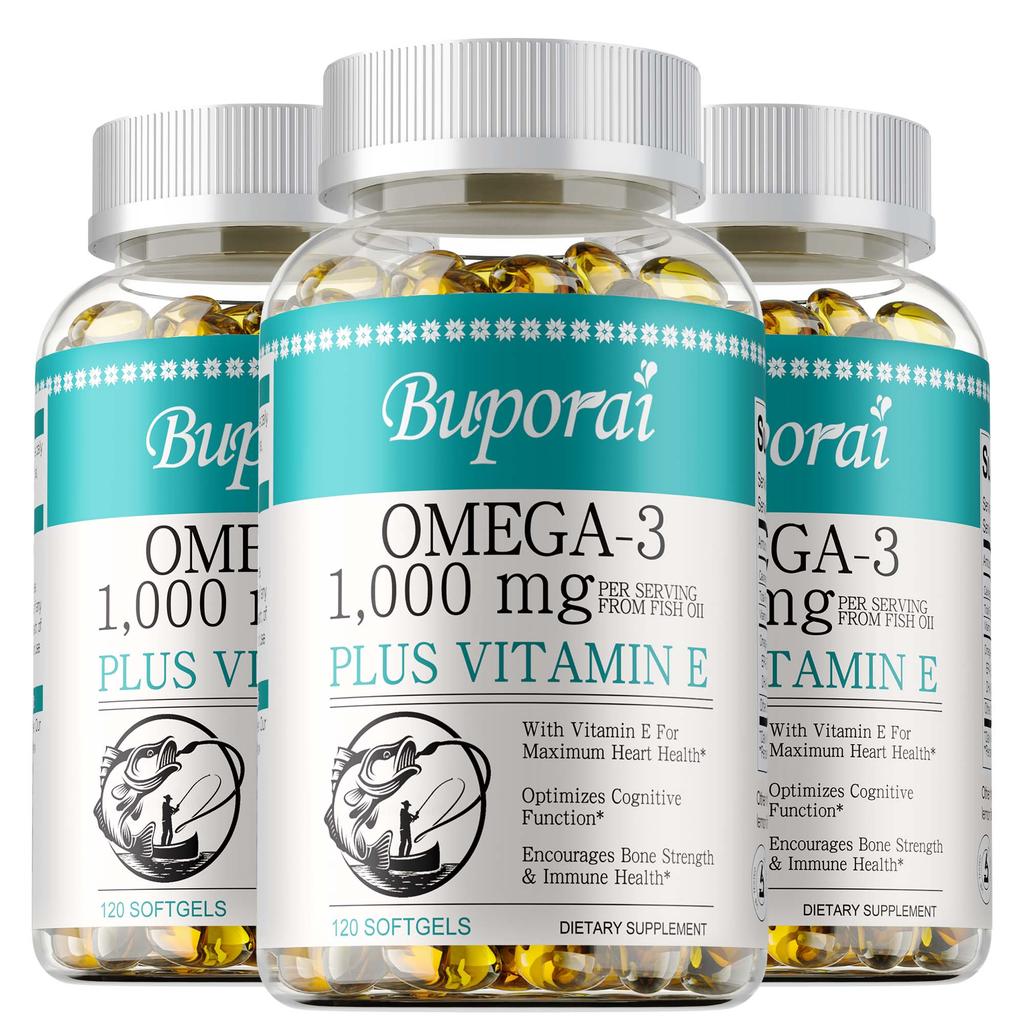Omega-3 Tiefseefischöl-Kapseln, 1000 mg, Formuliert, Enthält Vitamin E, Hohe Reinheit, Geeignet für Männer und Frauen