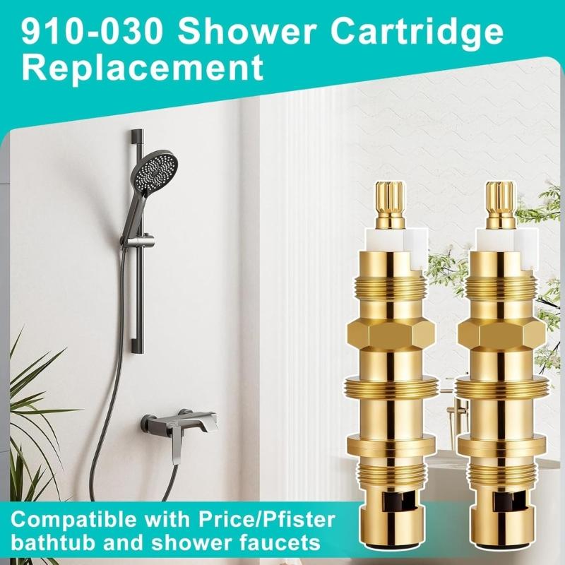 2Pcs Metal Faucet Cartridge Ceramic Disc Valves Cartridge for 910-030 Bathroom Shower Valves Faucet Cartridge Enduring