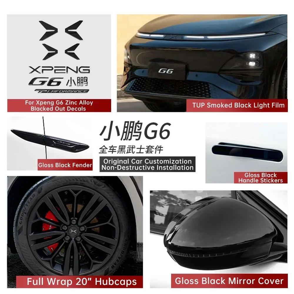 For Xpeng G6 Car Black Badge Xiaopeng G6 2026 2026 2026 2026 Black Front Rear Badge Blackened Modification Accessories