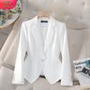 2025 Women's White Blazer: Versatile, Slimming, Long-Sleeve Western-Style Jacket for Spring & Autumn.