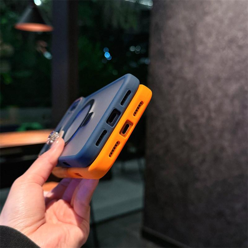 Ring Bracket Holder Matte Magnetic For Magsafe Frosted Phone Case For iPhone 17 Air 16 15 14 Plus 13 12 11 Pro Max Soft Bumper Cover