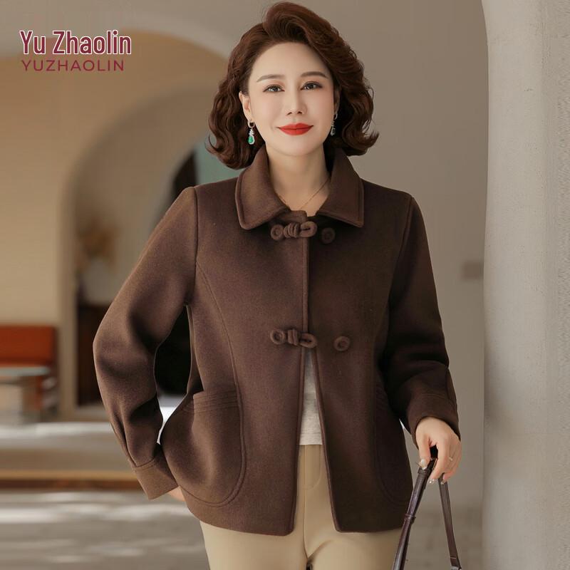 YUZHAOLIN Women s Spring Autumn Wool Blend Short Coat XL