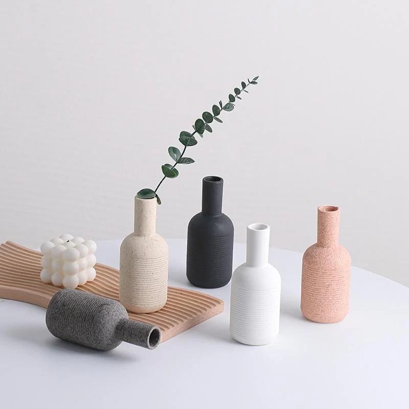 NEW Modern Nordic Vase Ceramic Flower Pot Home Living Room Decoration Office Desktop Ornaments Flower Arrangement Art Decor