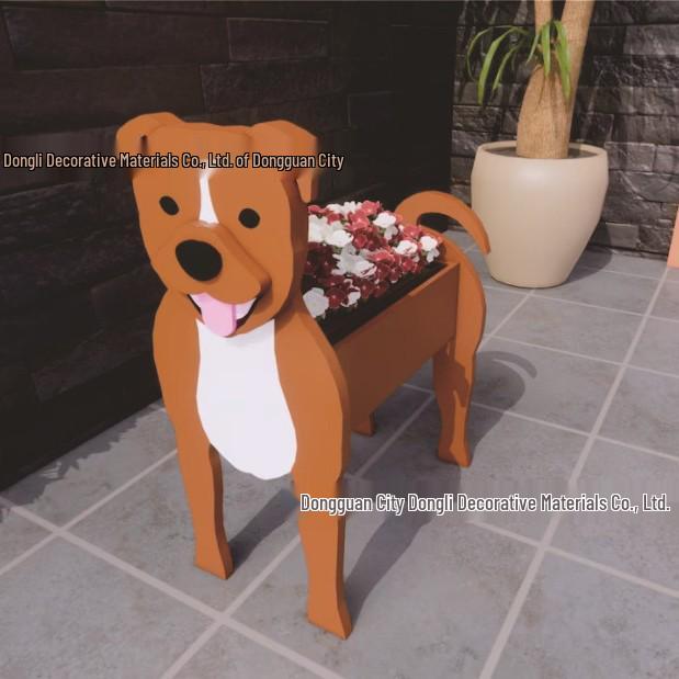 Garden Art Dog and Cat Flower Pot Set