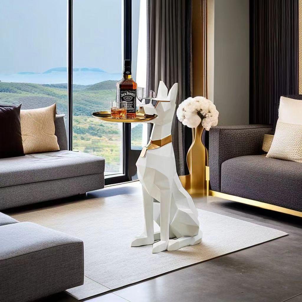 Nordycka Wysokiej Klasy Żywiczna Figurka Psa Dżentelmena Dekoracja Podłogowa