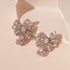 Rhinestone Bow Water Drop Earring for Women Earrings Sweet Jewelry Accessory