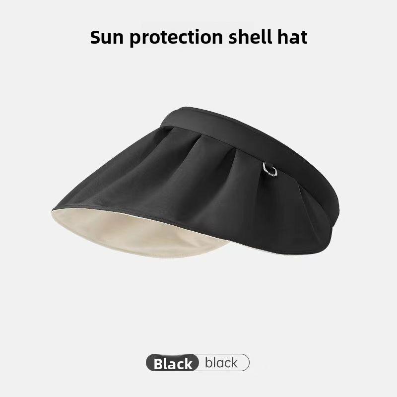 

Double Shell Sun Hat For Women With Wide Brim Breathable Uv Protection Summer Beach Cap чёрный