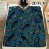 1Pc Peacock Print Flannel Blanket,High Quality Comfortable for All Seasons,Home Decor,Warmth and Comfort,Perfect for Christmas Gifts