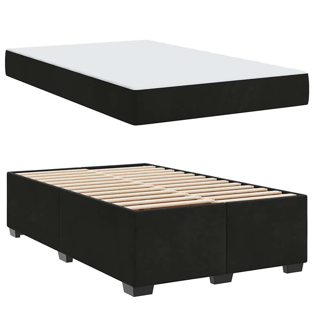 Bed Frame with Mattress Black 120 x 190 cm Fabric