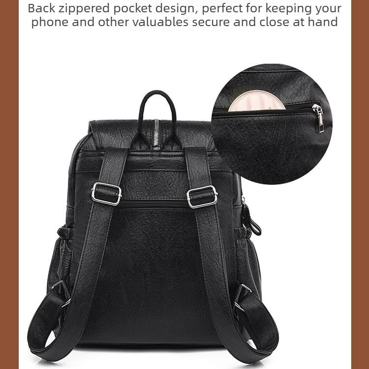 Large capacity backpack women's texture commuter backpack