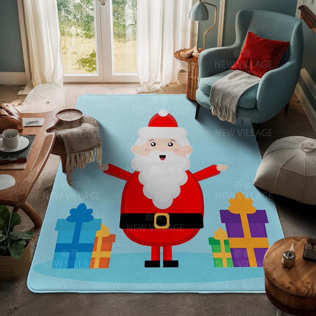 House Entrance Carpet Home Door Mat Living Room Bath Foot Bathroom Non-slip Water Absorption Rugs Bath Merry Christmas Winter