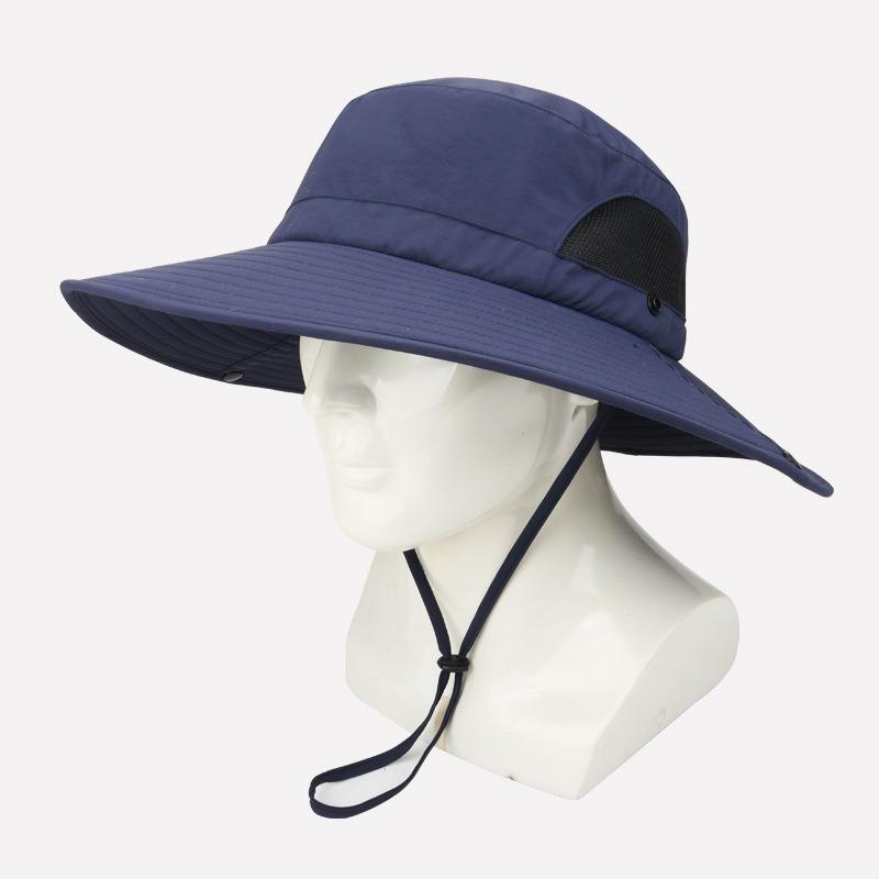 Outdoor bucket hat embroidered print pattern travel hat big eaves sun hat