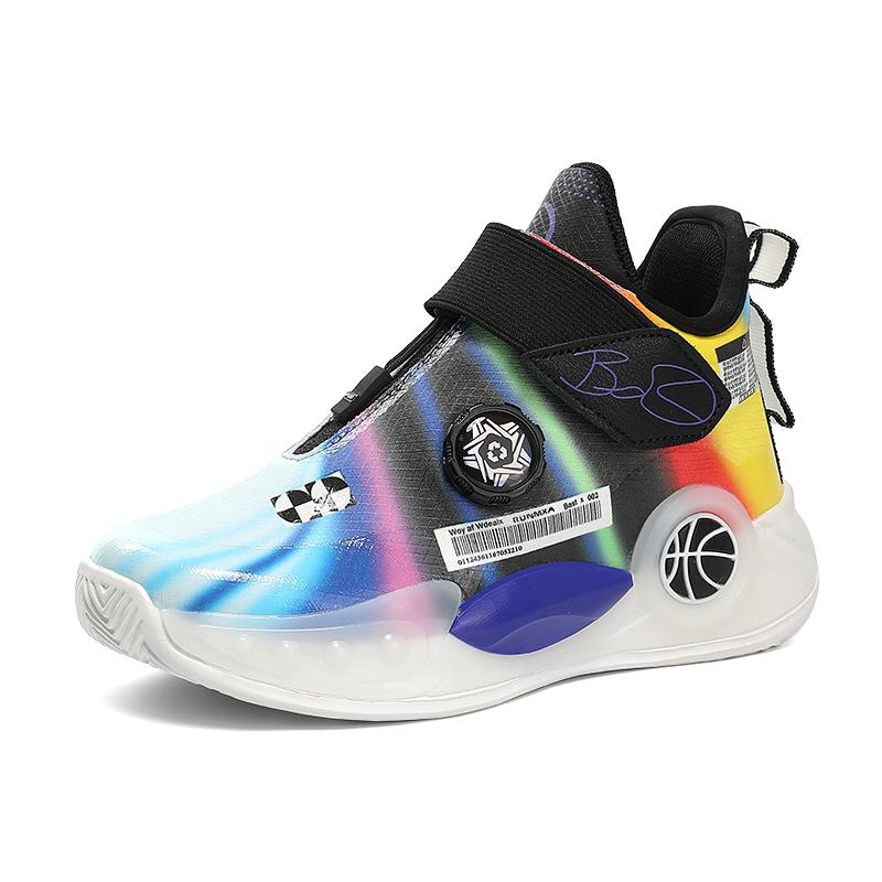 Boys shoes  autumn new children's sports shoes rotary button leather waterproof primary school basketball shoes cool