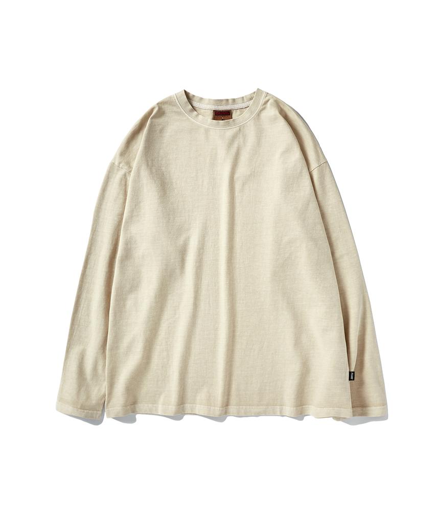 Peullukeu Pigment Long Sleeve T-Shirt Light Beige Flt701