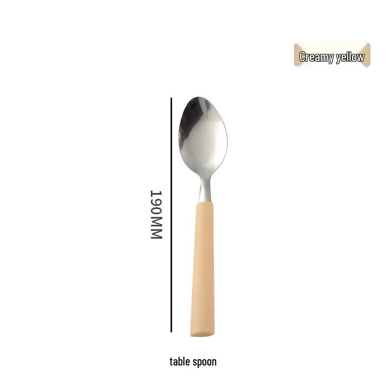 

ZISIZ New Bamboo Food-Grade Stainless Steel Large Spoon Set