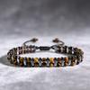 Natural Stone Bracelet, Tiger Eye Black Stone Bead Bracelet, Fashionable Double-layer Woven bracelet,Christmas Gift, Valentine's Day Gift
