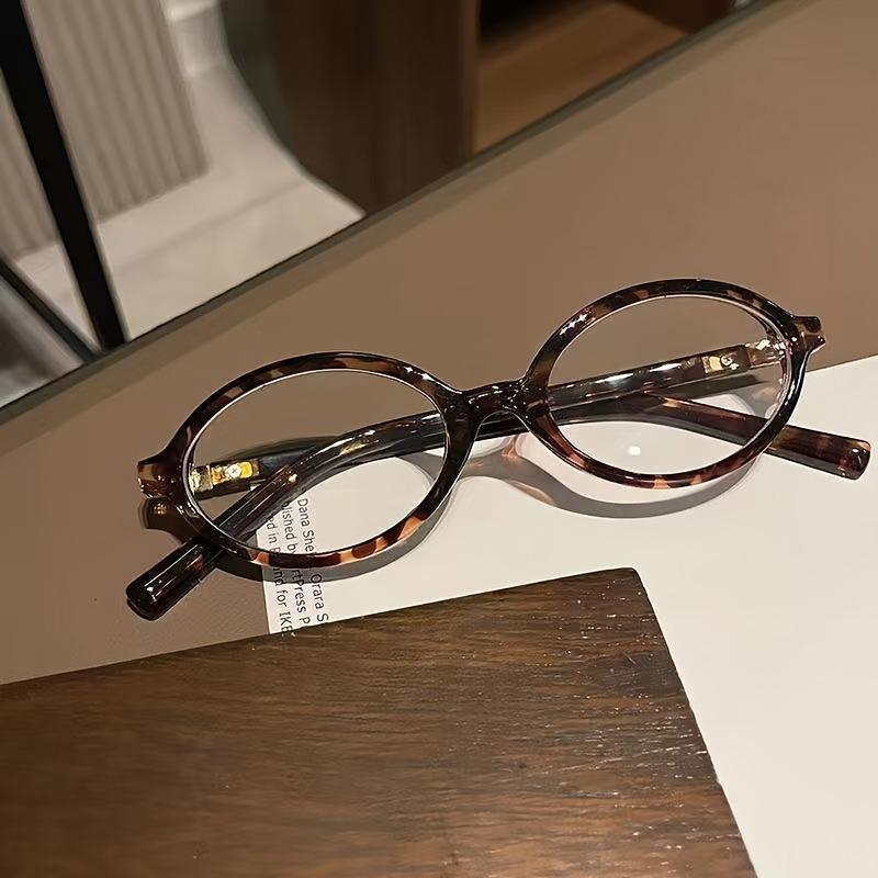 Leopard Oval Frame Glasses for Women, Sweet and Cool, Anti Blue Light Glasses