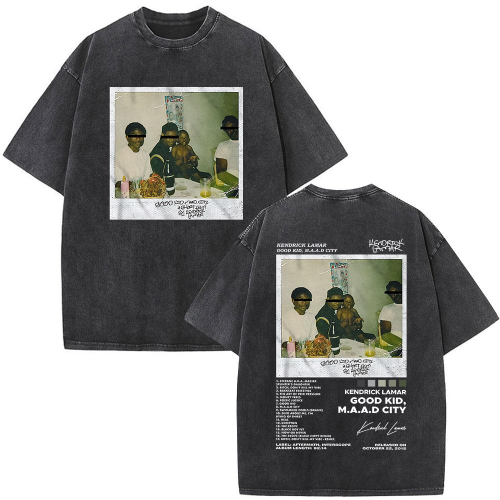 Washed Vintage Rapper Kendrick Lamar Album Merch Tshirts Unisexs Clothing Hip Hop Retro Oversized Tshirt Fashion Trend Tee Shirt
