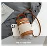 2025 Versatile Color Block Patchwork Crossbody Women’s Round Bucket Bag