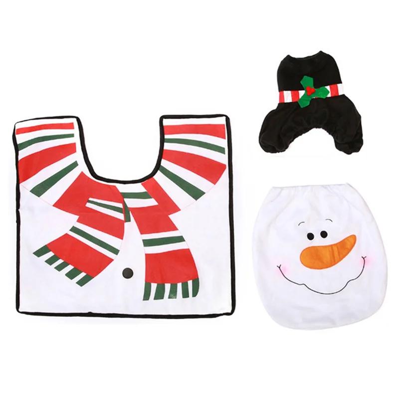 Toilet Seat Cover Decorations Christmas Bathroom Decor Includes Toilet Seat Cover, Rugs, Tank Cover