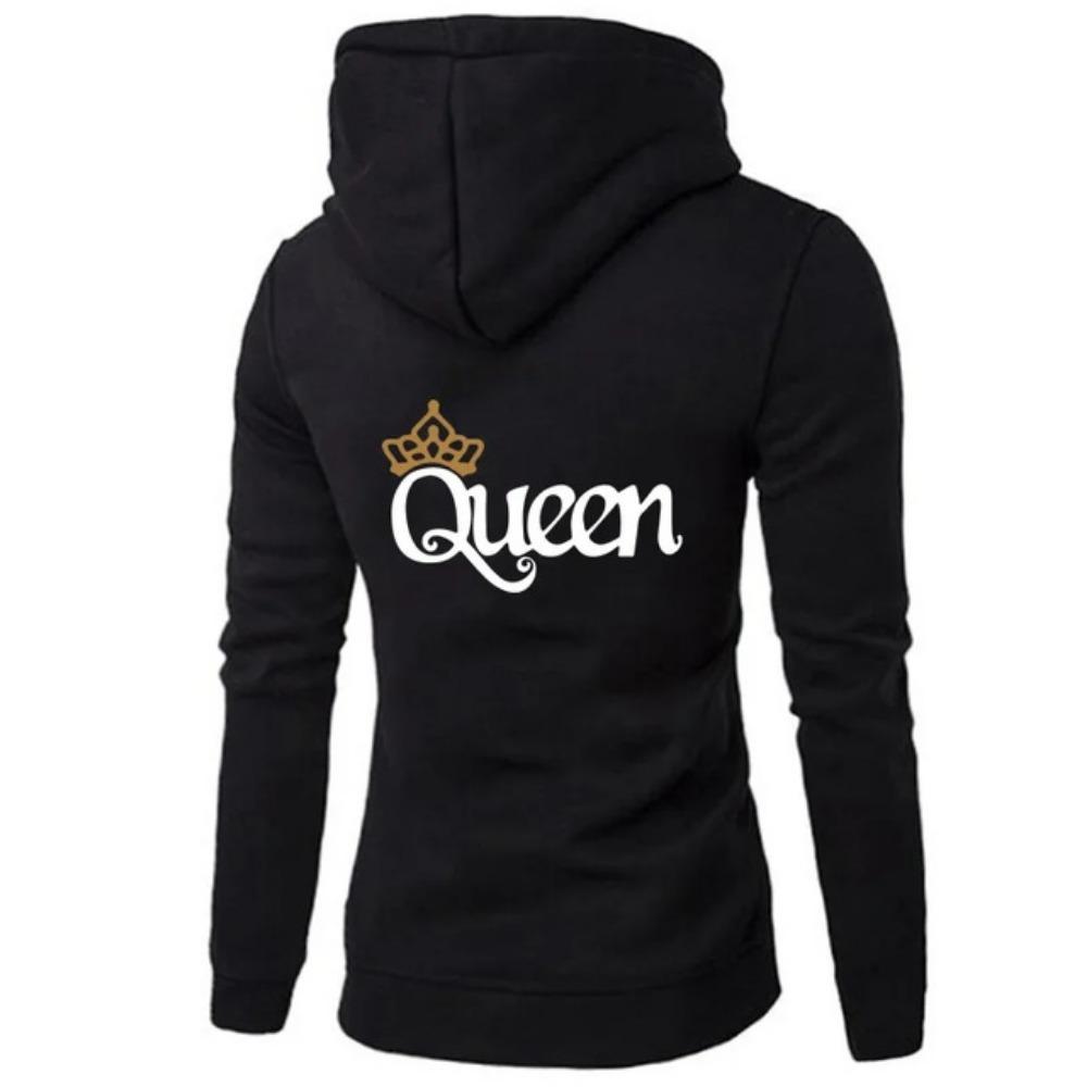 King Queen Couple Sweatshirt Hoodie For Valentine's Day Casu