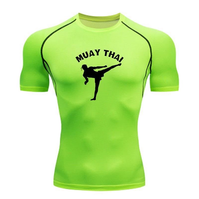 Men's Muay Thai Compression Workout T Shirt Quick Dry Breath