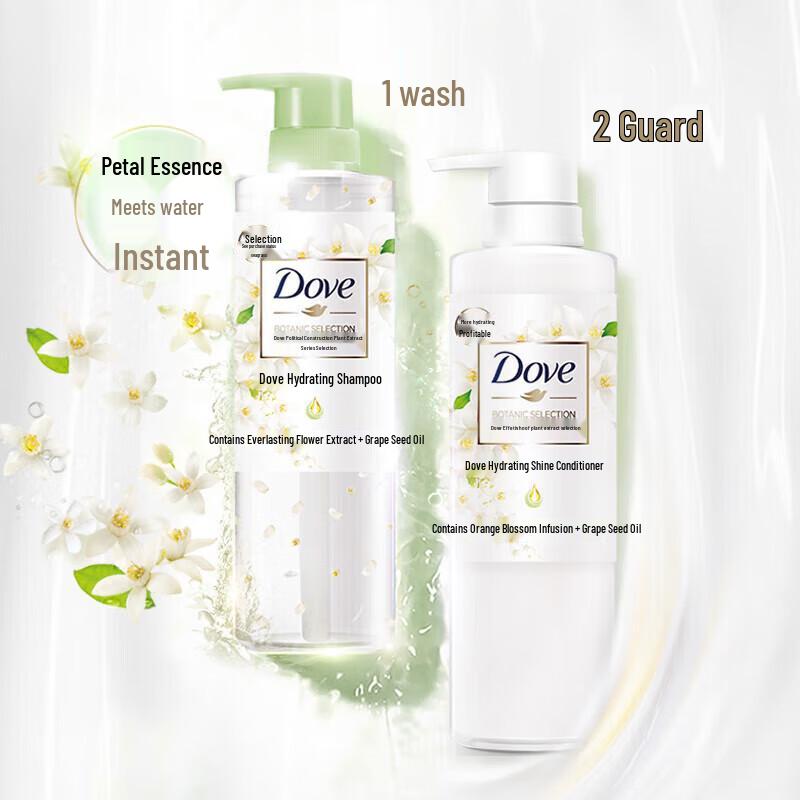 DOVE Botanical Hydrating & Nourishing Shampoo Twin Pack