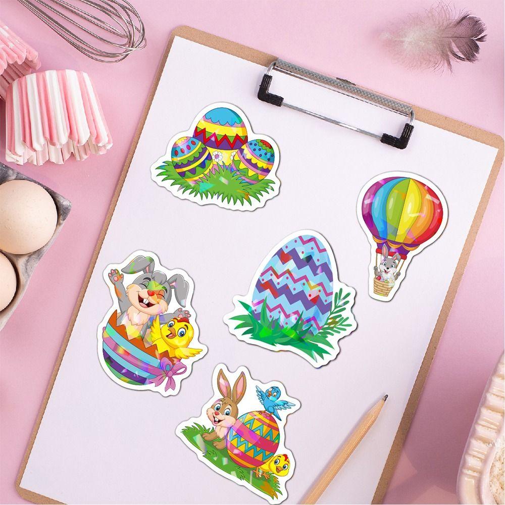 50/100PCS Multicolor Cartoon Rabbit Stickers Vinyl Holographic Glisten Decorative Sticker Removable Waterproof