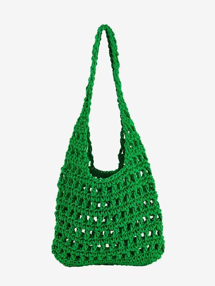 Fashion Crochet Straw Bag for Women Raffia Woven Tote Handbag New Hollow Clutch Beach Bag for Vacation Casual Totes 2025