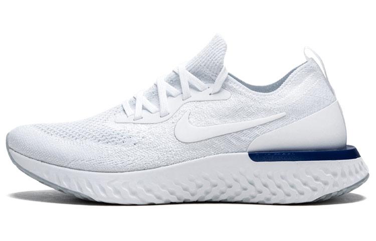 Nike Epic React Flyknit White Racer Blue Women s AQ0070-100 35.5