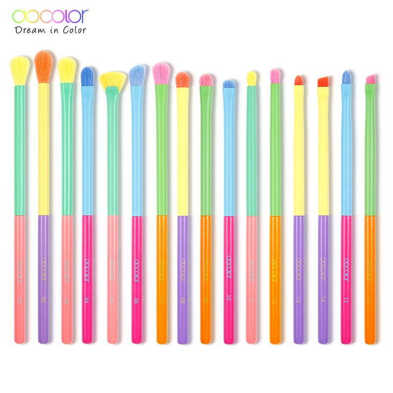 Docolor 16-teiliges Make-up-Pinsel-Set, Lidschatten-Mischung, Eyeliner, Wimpern, Augenbrauen, Beauty-Make-up-Pinsel, professioneller Lidschattenpinsel