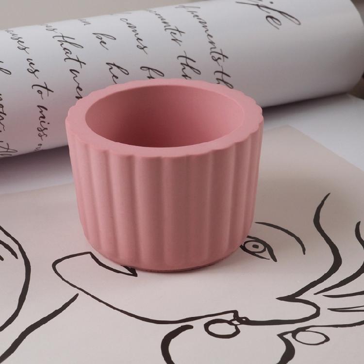 Silicone Mold for DIY Cement Cup with Crystal Effect Trendy Plaster Candle Cup Mirror Silicone Mold