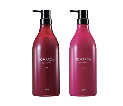Hoyu Somaruka Color Shampoo, Pink, 770ml + Color Charge (Color Treatment), Pink, 750g