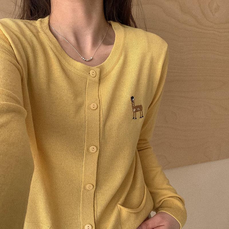 Women's Lightweight 50% Wool 50% Mulberry Silk Cardigan - 4-Season Versatile Knitwear for All-Year Comfort & Style