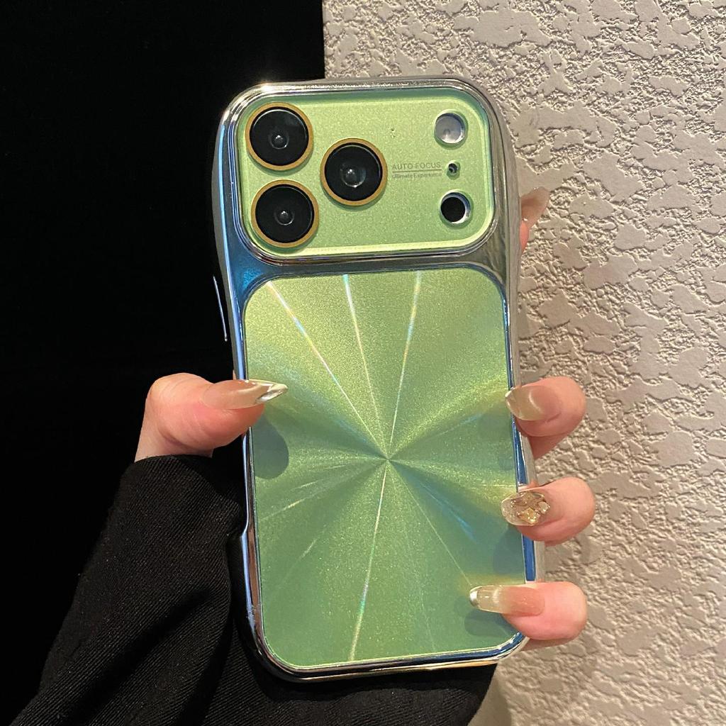 Aurora CD Pattern Electroplated Case for Apple 17 Pro, 16 Pro Max, 15 Pro, 13/12 Slim Waist