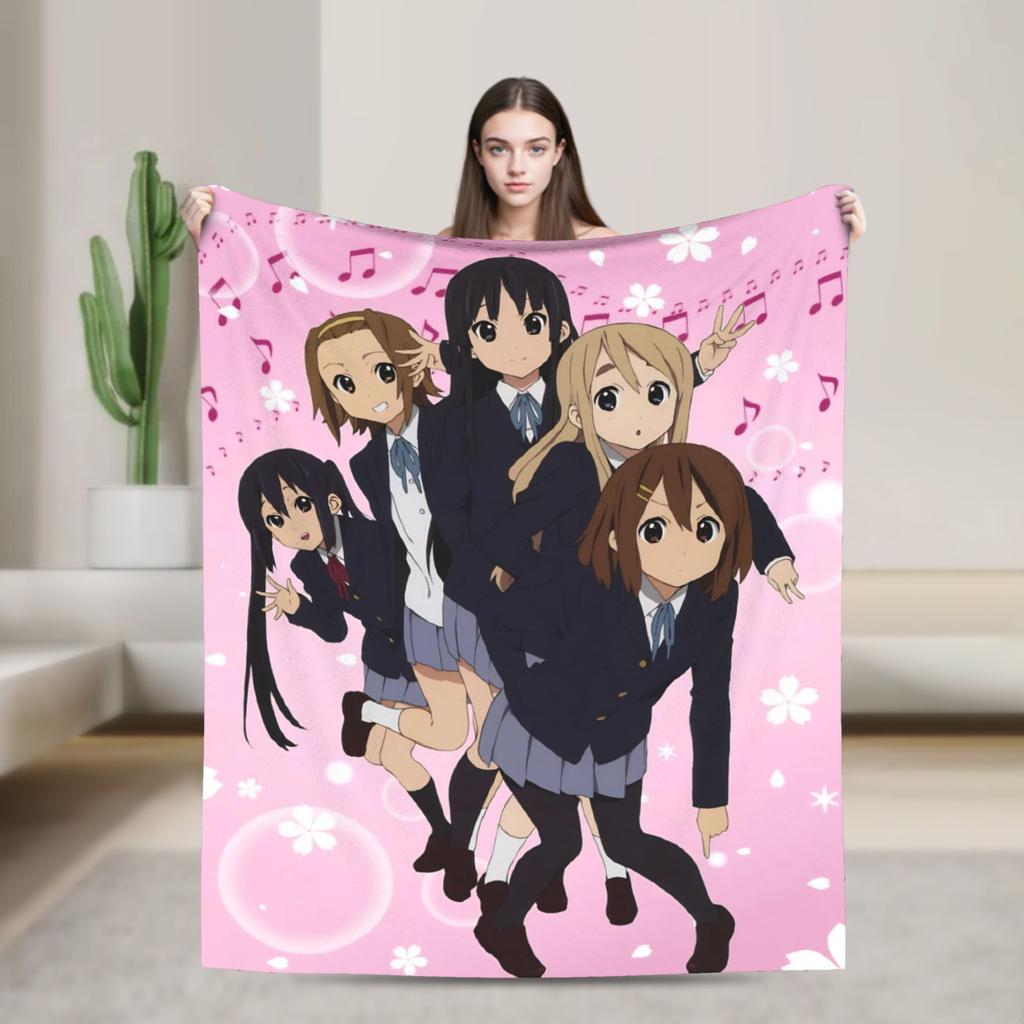 Comfort K-On! K-On Girls Anime Blanket Merch Home Decorative Throws And Blankets Lightweight Thin Fleece For Outdoor