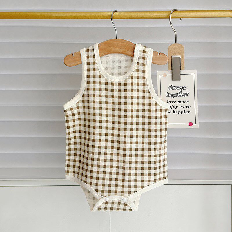 Baby Girl Romper with Suspenders, Newborn Summer Pure Cotton One-Piece Crawling Outfit, Thin Outerwear for Boys and Girls
