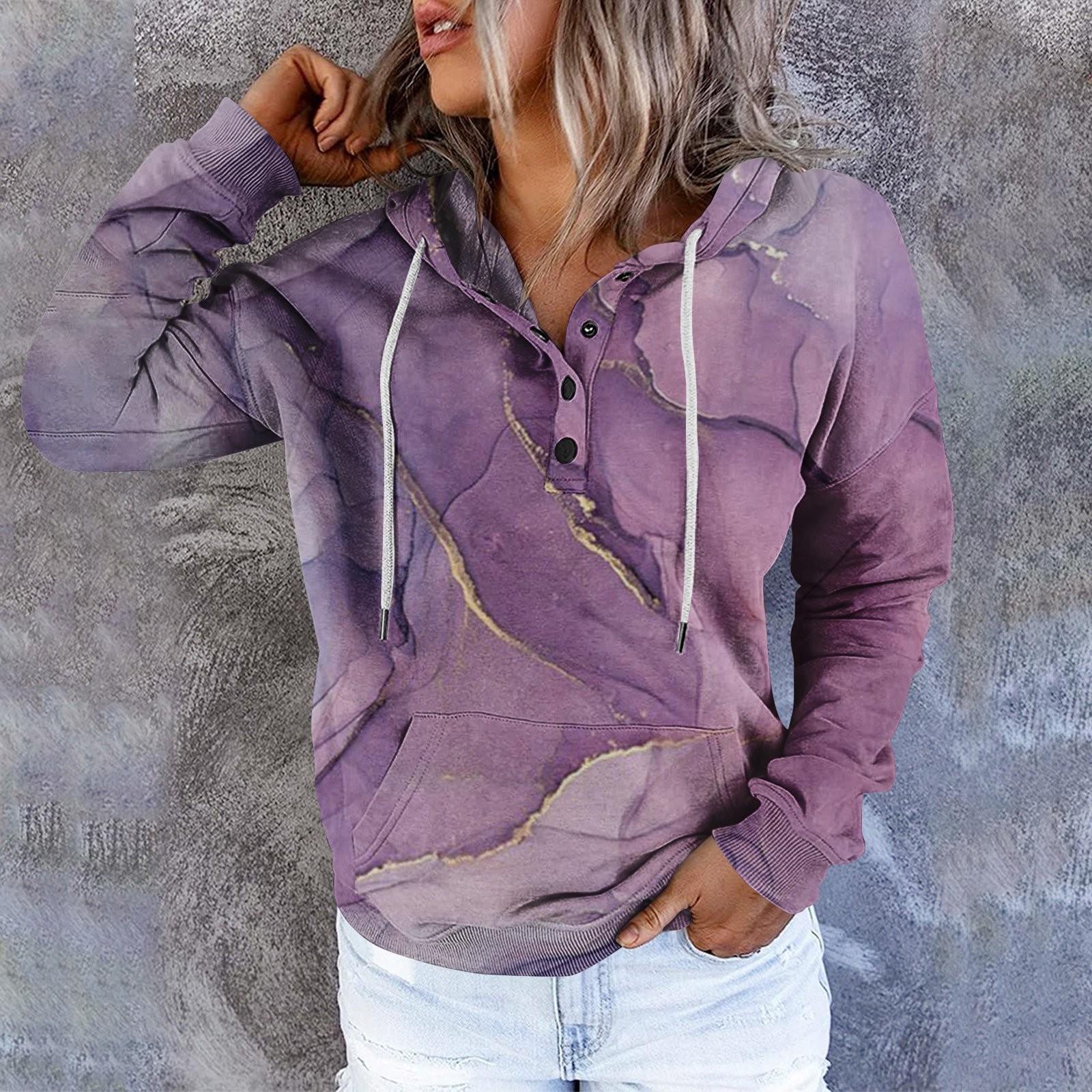 

Женская модная толстовка с длинными рукавами и принтом S фиолетовый