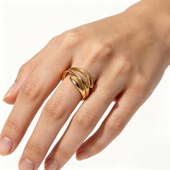 Women Finger Ring Minimalist V-Shaped Geometric Shape Adjustable Fit Open Ring