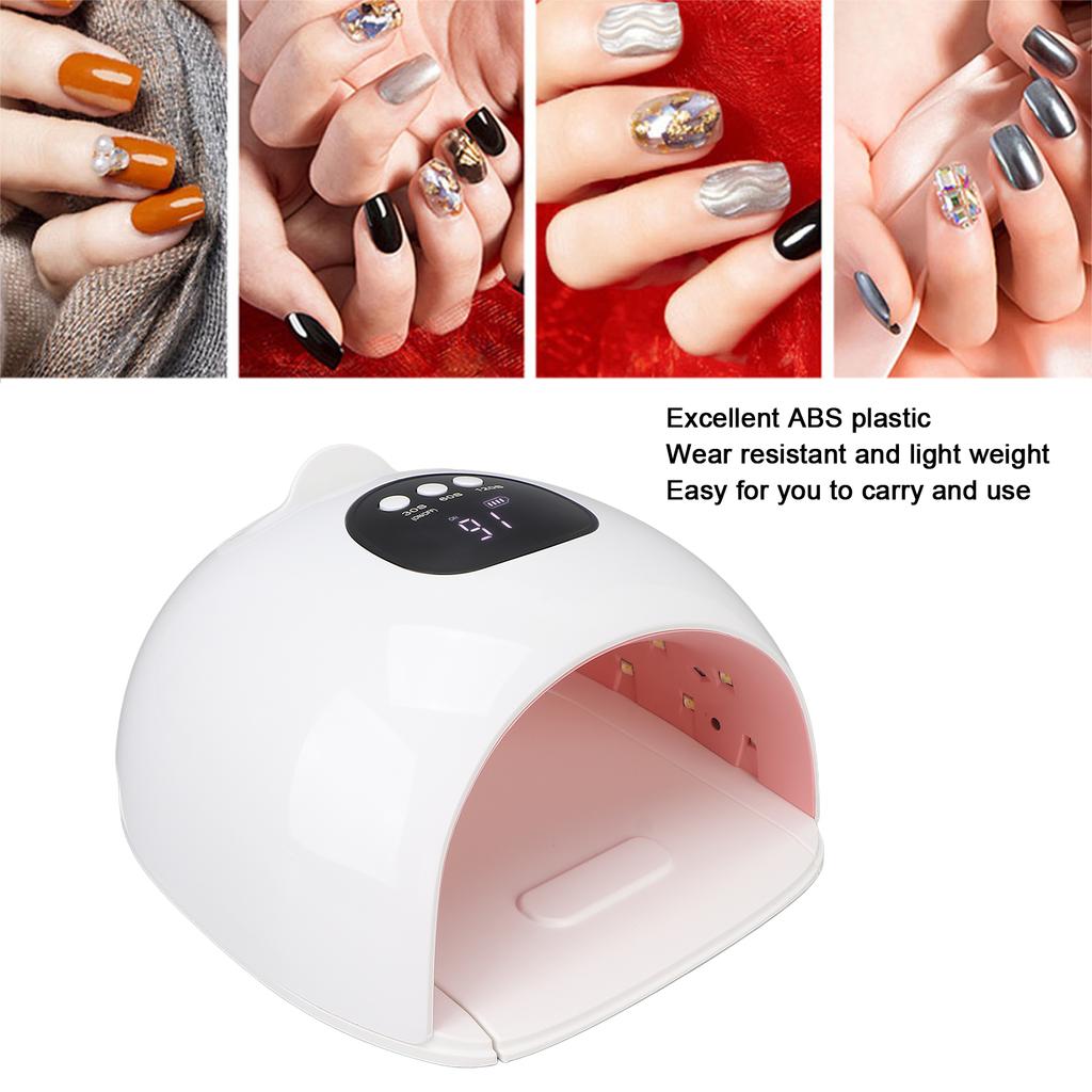72W UV LED Nail Gel Curing Lamp 3 Time Setting 36pcs Light Chips Quickly Dry Nail Polish Gel Dryer 100‑240VEU Plug
