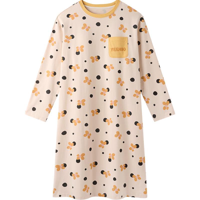 YEEHOO Girls  Milan Velvet Warm Polka Dot Nightgown 165